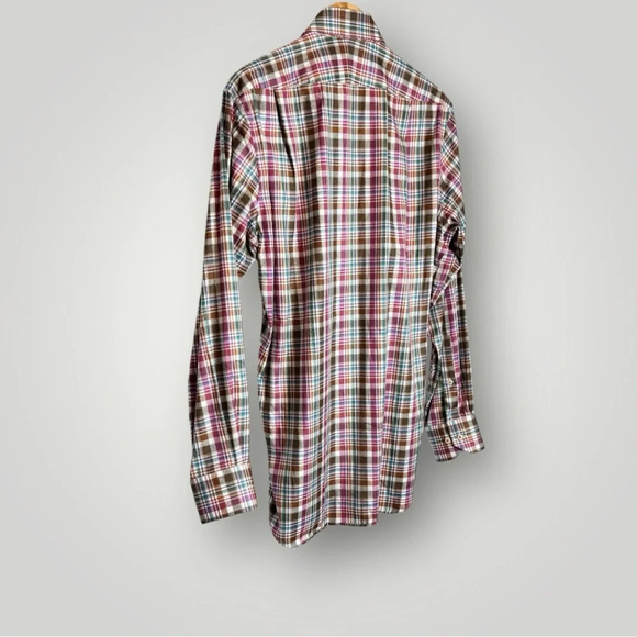 Peter Millar | Plaid Button Front Mens Shirt Chest Pocket Cotton EUC - Picture 5 of 8